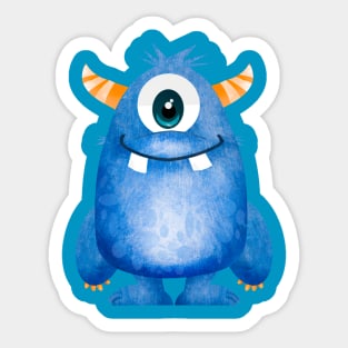 Blue Cyclops Monster Sticker